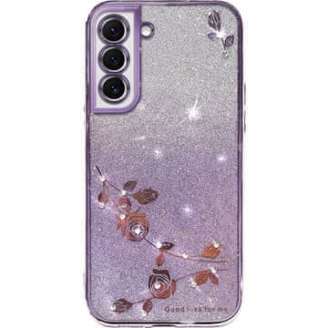 GS Ovitek za Samsung Galaxy S22, bleščeč cvet, vijoličen
