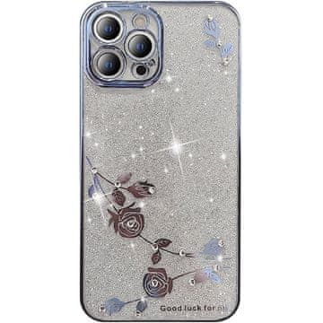 GS Ovitek za iPhone 14 Pro Max, bleščeč cvet, moder