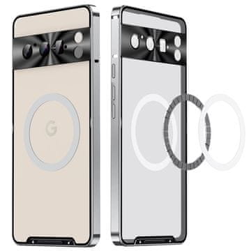 GS Zaščitni ovitek za kamero za Google Pixel 8 Pro, CamShield MagSafe, prozoren/srebrn