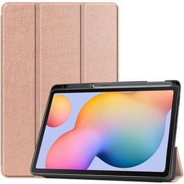 GS Ovitek za Samsung Galaxy Tab S6 Lite 10.4" 2020/2022/2024, z držalom za pisalo, roza zlata barva