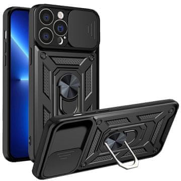 GS Oklepni ovitek za iPhone 14 Pro, CamShield Slide, črn