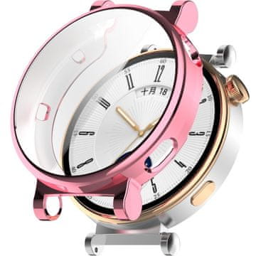 GS Ovitek 2 v 1 z zaščitno folijo za Huawei Watch GT 4 41 mm, roza