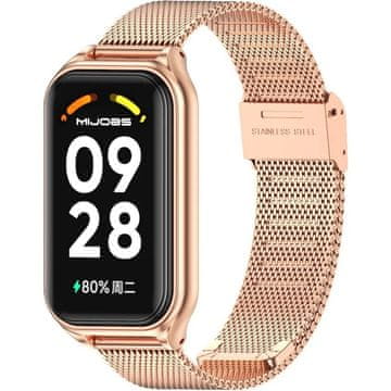 GS Milanska zapestnica za Xiaomi Redmi Smart Band 2 / Xiaomi Smart Mi Band 8 Active, roza zlata