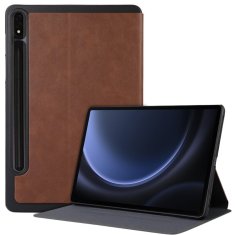 GS Pametni ovitek za Samsung Galaxy Tab S9 FE+ Plus z držalom za pisalo, rjav