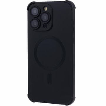 GS Silikonski ovitek za iPhone 15 Pro Max, magnetni, za MagSafe, črn