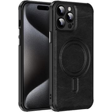 GS Magnetni ovitek za iPhone 15 Pro Max, za MagSafe, črn