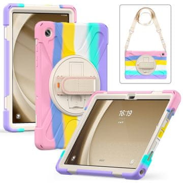 GS Ovitek za Samsung Galaxy Tab A9+ X210 / X215 / X216B, oklepljen, vrtljiv za 360 stopinj, barvit