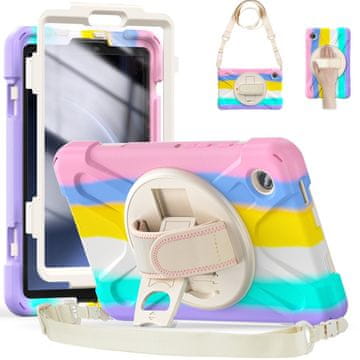 GS Ovitek za Samsung Galaxy Tab A9 X110 / X115, oklepni, vrtljiv za 360 stopinj, barvit
