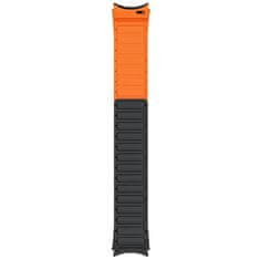 GS Magnetni pašček za Samsung Galaxy Watch 4/5/6/7/FE 40/42/43/44/45/46/47 mm, črn/oranžen