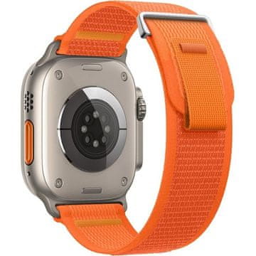 GS Najlonski pašček za Apple Watch 1/2/3/4/5/6/7/8/9/10/11/SE Ultra 1/2/3 42/44/45/46/49 mm, oranžen