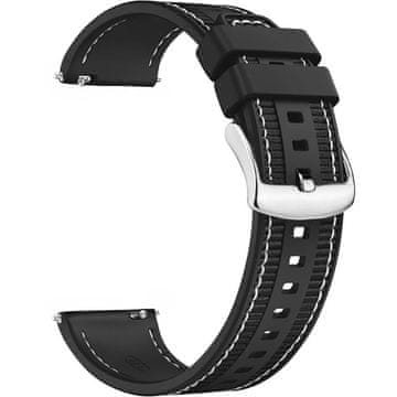 GS Univerzalni silikonski najlonski pašček 22 mm, črne barve