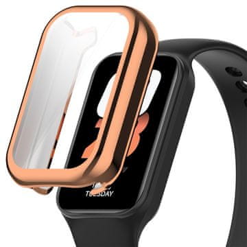 GS Ovitek 2 v 1 z ovitkom za Xiaomi Redmi Smart Band 2 / Xiaomi Smart Mi Band 8 Active, roza zlat
