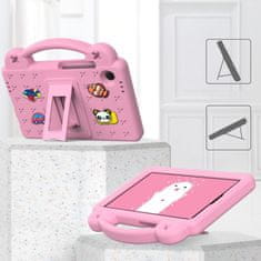 GS Ovitek za Samsung Galaxy Tab A11 / A9, ljubki vzorci, s stojalom, roza