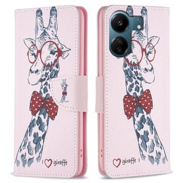 GS Ovitek za Xiaomi Redmi 13C / Poco C65, Denarnica, Žirafasto roza