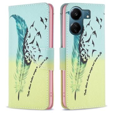 GS Ovitek za Xiaomi Redmi 13C / Poco C65, denarnica, pernato modra / rumena