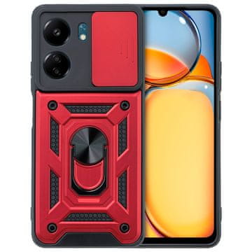 GS Oklepni ovitek za Xiaomi Redmi 13C / Poco C65, CamShield Slide, rdeč