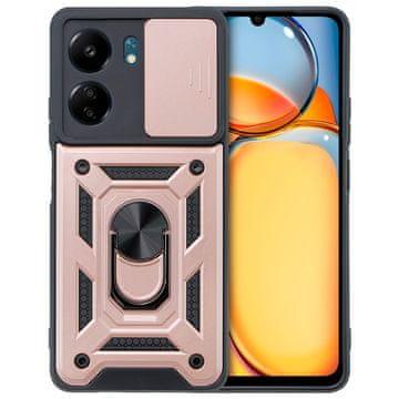 GS Oklepni ovitek za Xiaomi Redmi 13C / Poco C65, CamShield Slide, roza zlata