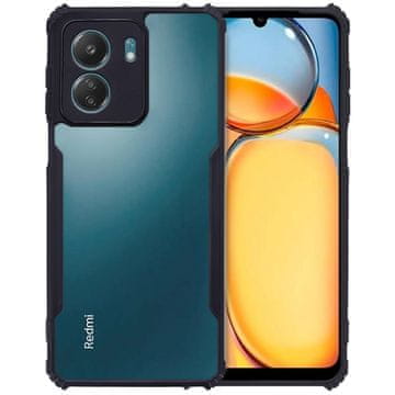 GS Ovitek za Xiaomi Redmi 13C / Poco C65, hibridni z zaščito pred padci, črn