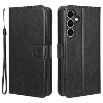 GS Preklopni ovitek za Samsung Galaxy S23 FE, denarnica Crazy Horse, črna