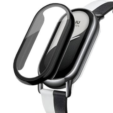 GS Ovitek 2 v 1 + kaljeno steklo za Xiaomi Smart Band 9/8, črn