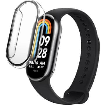 GS Ovitek 2 v 1 + kaljeno steklo za Xiaomi Smart Band 9/8, prozoren
