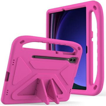 GS Ovitek za otroke Samsung Galaxy Tab S9 FE+ z ročajem, roza