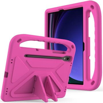 GS Otroški ovitek za Samsung Galaxy Tab S10 Lite / S10 FE / S9 FE, z držalom, roza