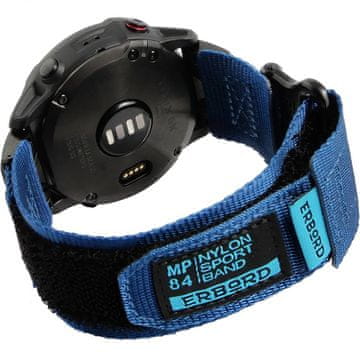 Overboard Najlonski pašček MP84 Quickfit za Garmin Fenix 5X/6X/6X PRO/7X, moder, velikost S/M