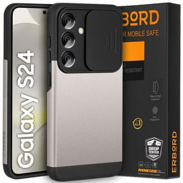 Overboard Ovitek za Samsung Galaxy S24, CamProtect, siva barva