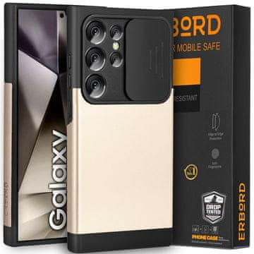 Overboard Ovitek MagProtect Cam Slider Armor za Samsung Galaxy S24 Ultra, MagSafe, zlat