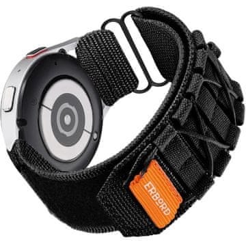 Overboard Najlonski pašček Runner za Samsung Galaxy Watch 4/5/6/7, črne barve