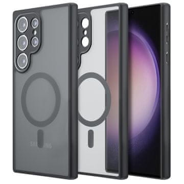 GS Ovitek ERBORD za Samsung Galaxy S24 Ultra, mat ovitek, za MagSafe, črn