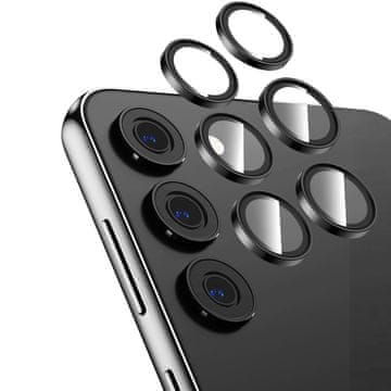 Overboard 2x zaščitno steklo za kamero za Samsung Galaxy S24+ Plus, objektiv kamere , črn