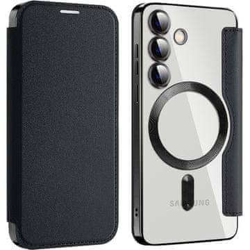 GS Ovitek za Samsung Galaxy S24+ Plus, RFID denarnica MagSafe z zaščito kamere, črn