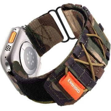 Overboard Najlonski pašček Runner za Apple Watch 1/2/3/4/5/6/7/8/9/10/11/SE Ultra 1/2/3 42/44/45/46/49 mm, kamuflažni