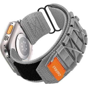 Overboard Najlonski pašček Runner za Apple Watch 1/2/3/4/5/6/7/8/9/10/11/SE Ultra 1/2/3 42/44/45/46/49 mm, siv