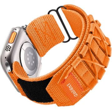 Overboard Najlonski pašček Runner za Apple Watch 1/2/3/4/5/6/7/8/9/10/11/SE Ultra 1/2/3 42/44/45/46/49 mm, oranžen