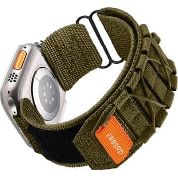Overboard Najlonski pašček Runner za Apple Watch 1/2/3/4/5/6/7/8/9/10/11/SE Ultra 1/2/3 42/44/45/46/49 mm, zelen
