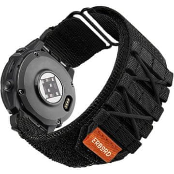 Overboard Najlonski pašček Runner Quickfit za Garmin Fenix 5/6/6 PRO/7 Forerunner 965/955/945, črne barve