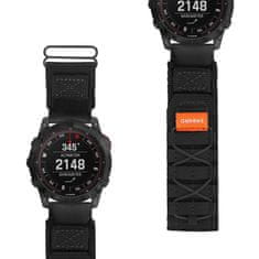 Overboard Najlonski pašček Runner Quickfit za Garmin Fenix 5/6/6 PRO/7 Forerunner 965/955/945, črne barve
