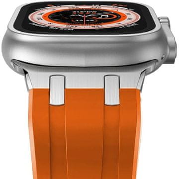 GS Silikonski pašček za Apple Watch 1/2/3/4/5/6/7/8/9/10/11/SE Ultra 1/2/3 42/44/45/46/49 mm, oranžen