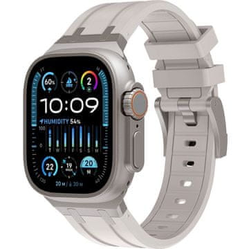 GS Silikonski pašček za Apple Watch 1/2/3/4/5/6/7/8/9/10/11/SE Ultra 1/2/3 42/44/45/46/49 mm, bež