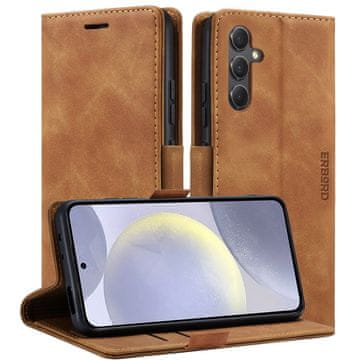 Overboard Ovitek za Samsung Galaxy S24+ Plus, denarnica Vintage s preklopom, rjava