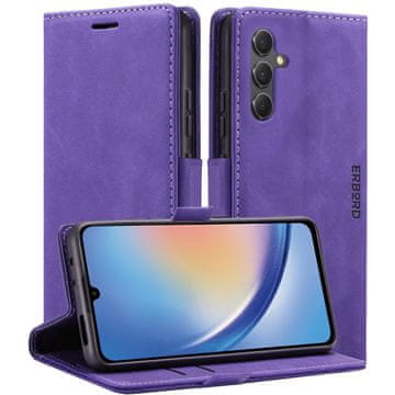 Overboard Ovitek za Samsung Galaxy A35 5G, denarnica Vintage s preklopom, vijolična
