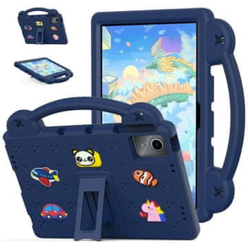 GS Ovitek za Lenovo Tab M11 / Huawei MatePad SE 11", z ljubkimi vzorci, s stojalom, temno moder