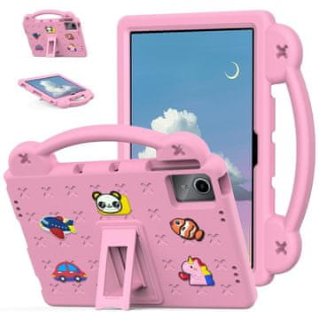 GS Ovitek za Lenovo Tab M11 / Huawei MatePad SE 11", z ljubkimi vzorci, s stojalom, roza