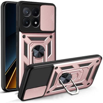 GS Oklepni ovitek za Xiaomi Poco X6 Pro 5G, CamShield Slide, roza zlata