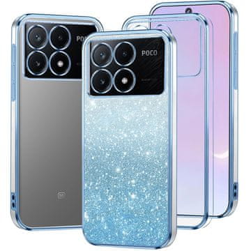 GS Ovitek za Xiaomi Poco X6 Pro 5G, bleščeč z zaščito kamere, moder