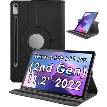 GS Ovitek za Lenovo Tab P11 Pro Gen 2 TB132FU TB132XU 11,2", 360-stopinjsko vrtenje, črn
