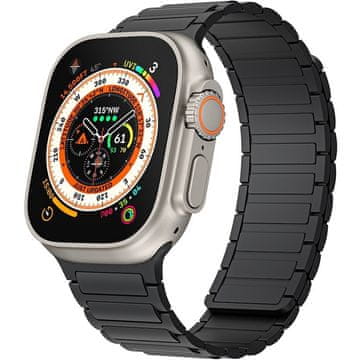 GS Silikonski pašček za Apple Watch 1/2/3/4/5/6/7/8/9/10/11/SE Ultra 1/2/3 42/44/45/46/49 mm, črne barve